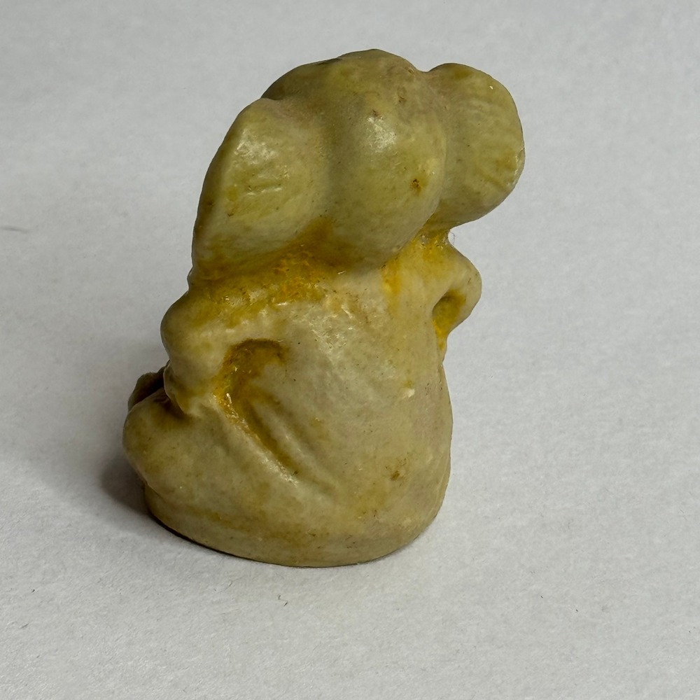 Vintage Carved Stone Elephant Figurine Sitting Trunk Up MINI Mexico 2.5 Inch - Picture 3 of 9